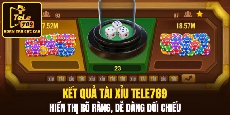 Kết quả Tài Xỉu Tele789 hiển thị rõ ràng, dễ dàng đối chiếu